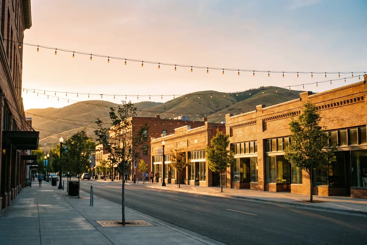 Downtown Boise, Idaho, on a summer evening.